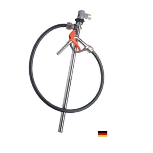 Flux Drum Pump, Stainless Steel, 39" Long, Air Operated Motor, 470W Power, 6 ft hose, hand nozzle. 24-ZORO0233 - main